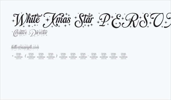 White Xmas Star PERSONAL USE Regular Business Card