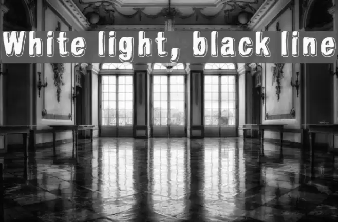 White light, black line Font examples