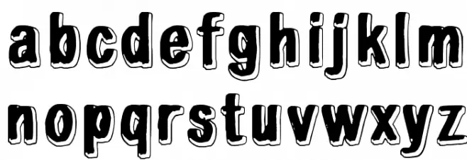 White light, black line Caratteri MINUSCOLO