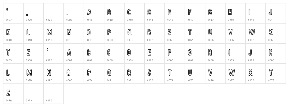 White wood Hollow Character Map