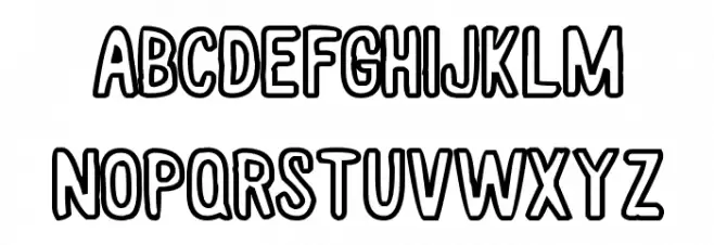 White wood Hollow 字体 小写