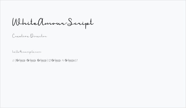 WhiteAmour-Script Business Card