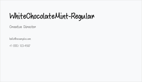 WhiteChocolateMint-Regular Business Card
