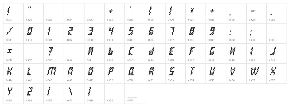 WhiteLake Character Map