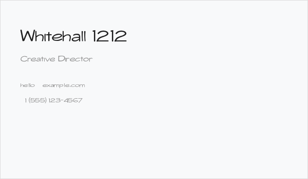 Whitehall 1212 Business Card