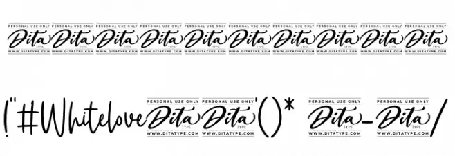 Whitelove Personal Use Font OTHER CHARS
