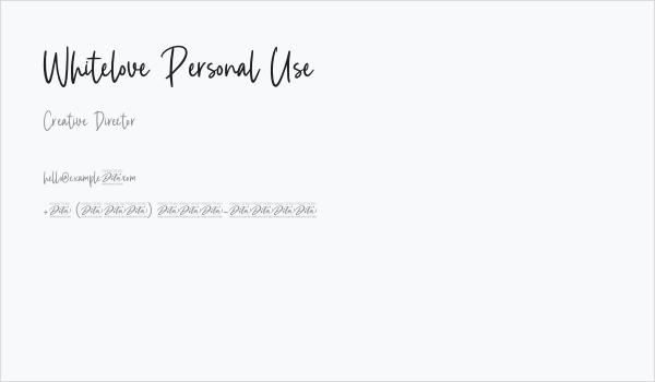 Whitelove Personal Use Business Card