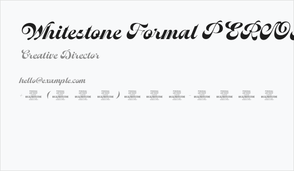 Whitestone Formal PERSONAL Regular Business Card