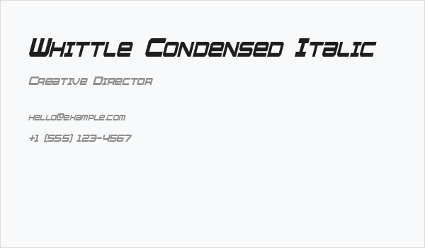 Whittle Condensed Italic Business Card