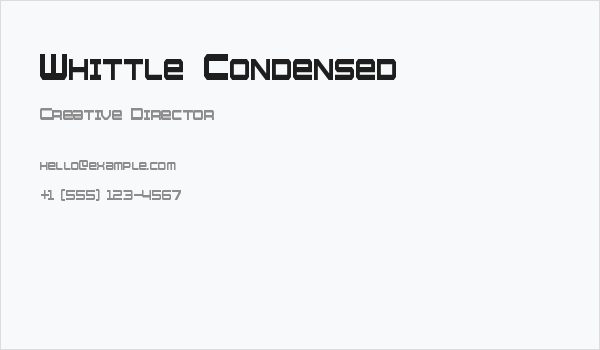 Whittle Condensed Business Card