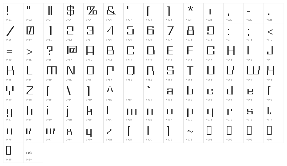 Whiz Kid Regular Character Map