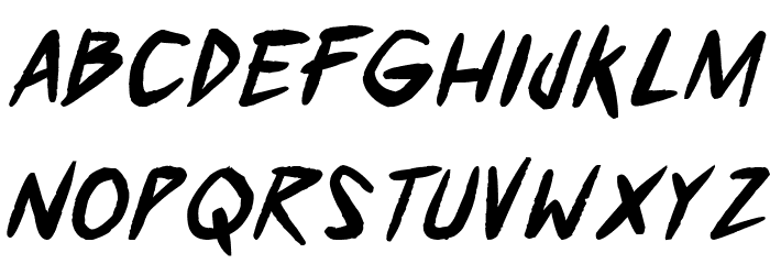 Who Dares?! Bold Italic Font LOWERCASE