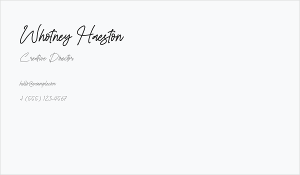 Whotney Haeston Business Card