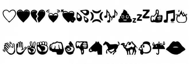 whatsapp emoticons Font UPPERCASE