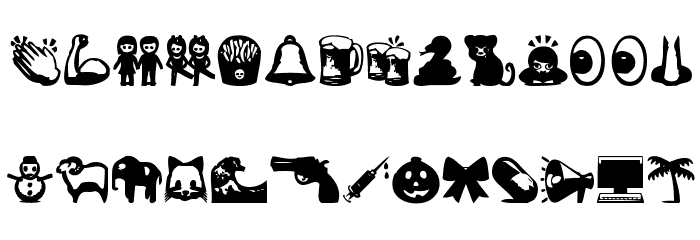 whatsapp emoticons Font LOWERCASE
