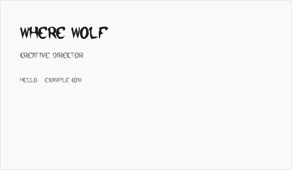where wolf Business Card
