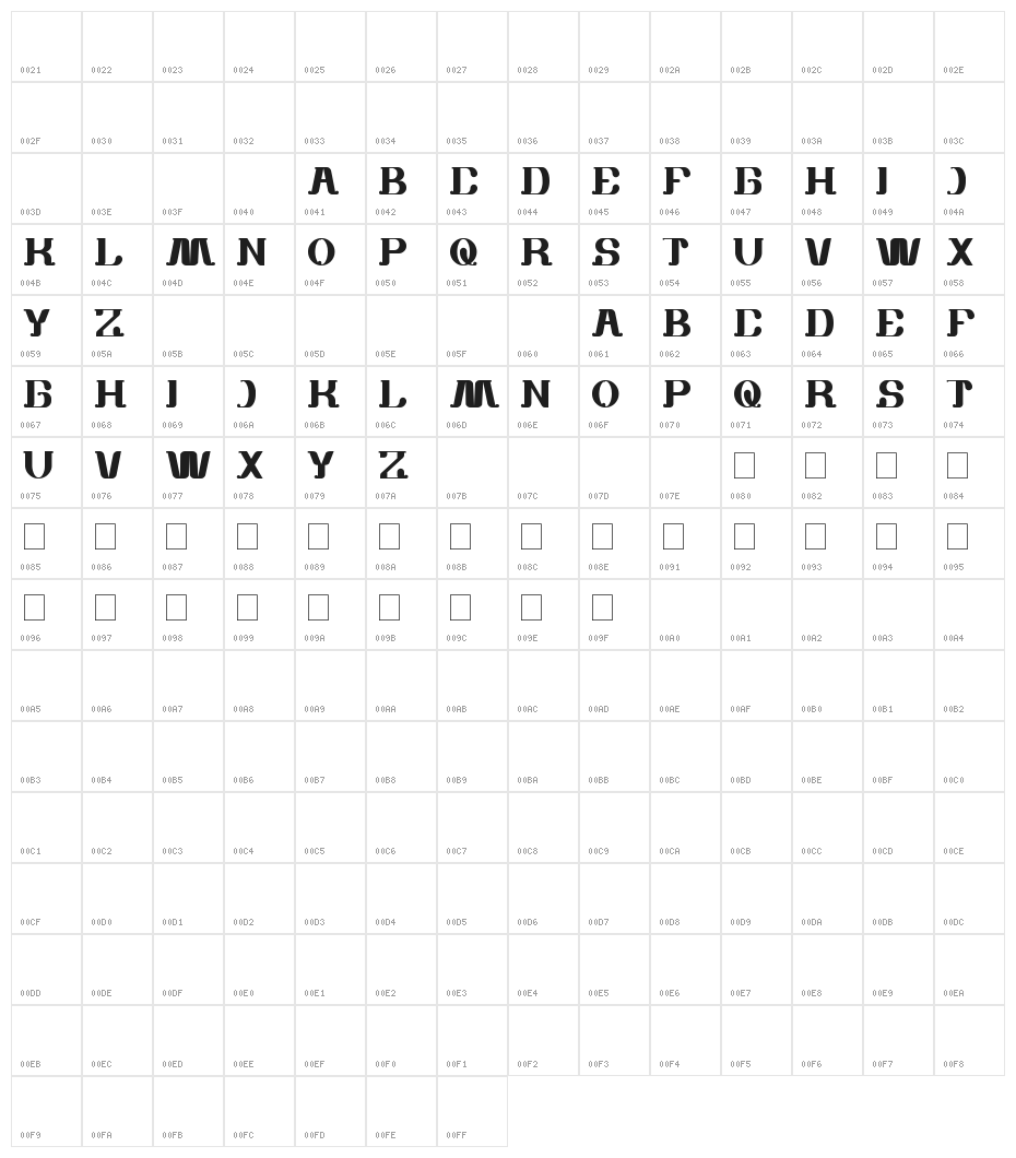 white sock Character Map