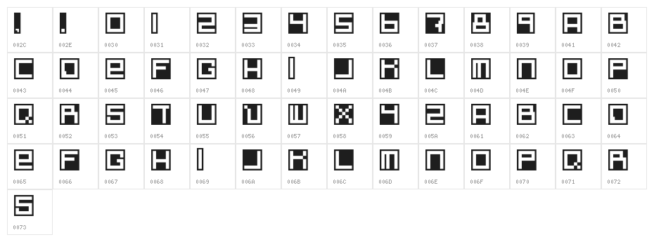 whiteonbox Regular Character Map