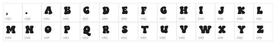 WILD KINDER Regular Character Map