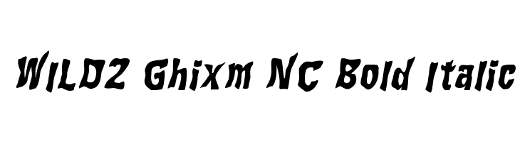 WILD2 Ghixm NC Bold Italic Font