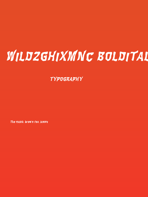 WILD2GhixmNC-BoldItalic Poster