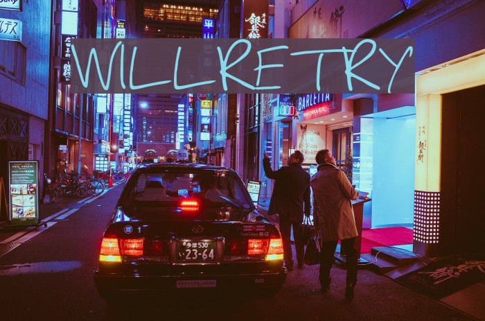 WILLRETRY Font examples