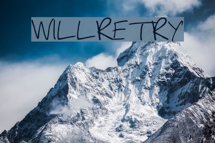 WILLRETRY Font examples