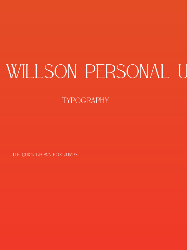 WILLSON Personal Use Poster