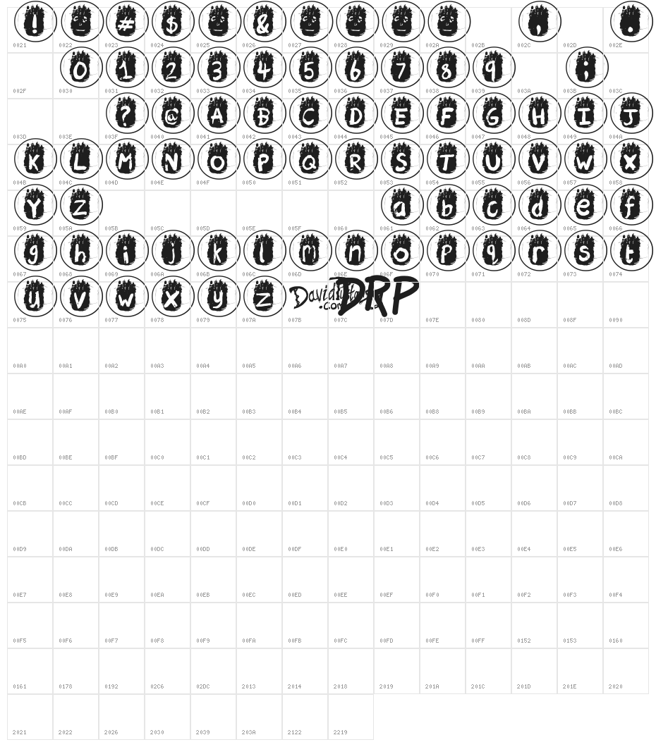 WILSON!* Character Map