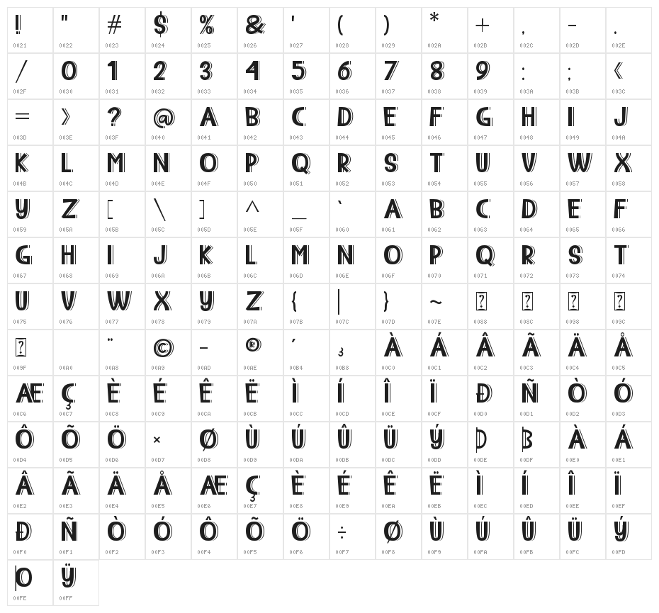 WINTER KIDS Character Map