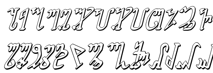 Wiccan Ways 3D Italic Font LOWERCASE