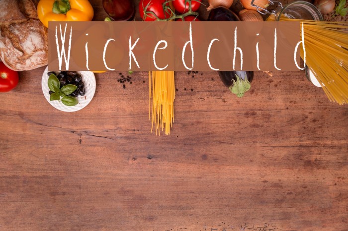 Wicked child Font examples
