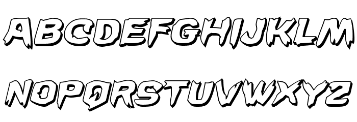 Wicker Man 3D Italic Font LOWERCASE