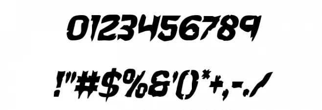 Wicker Man Condensed Italic Font OTHER CHARS