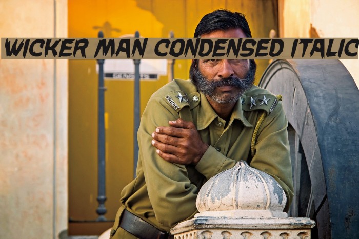 Wicker Man Condensed Italic Example 3