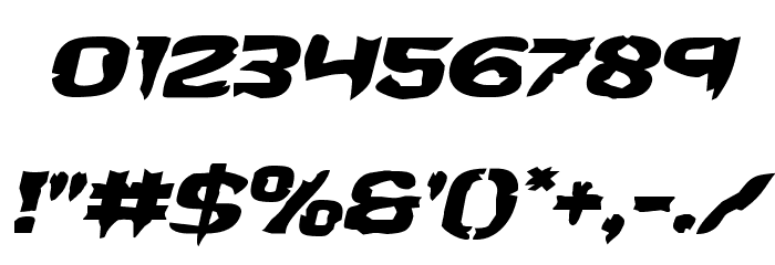 Wicker Man Expanded Italic Font OTHER CHARS