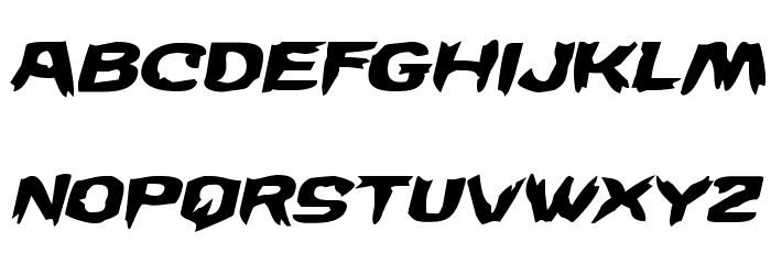 Wicker Man Expanded Italic Font LOWERCASE