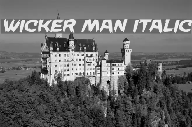 Wicker Man Italic Font examples