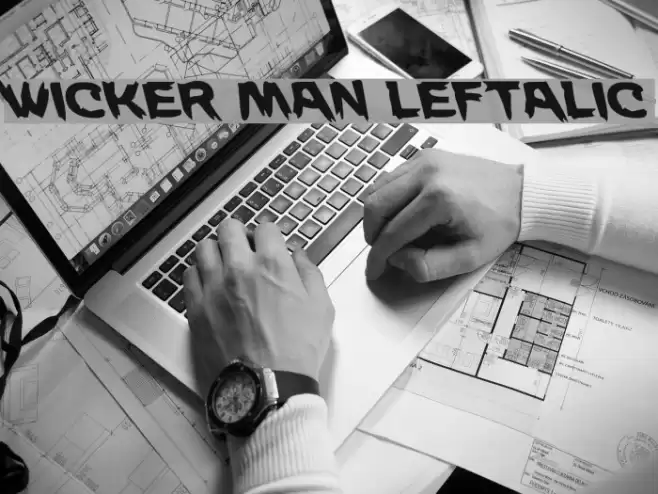 Wicker Man Leftalic Font examples