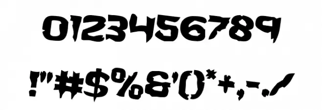 Wicker Man Rotated 2 Font OTHER CHARS