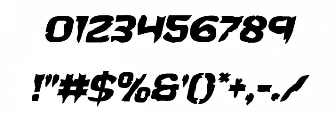 Wicker Man Staggered Italic Font OTHER CHARS