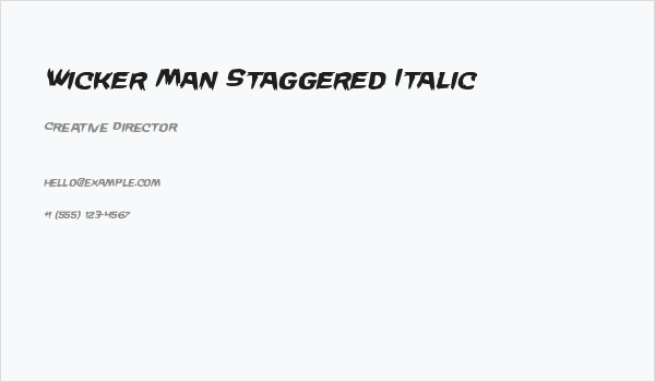 Wicker Man Staggered Italic Business Card