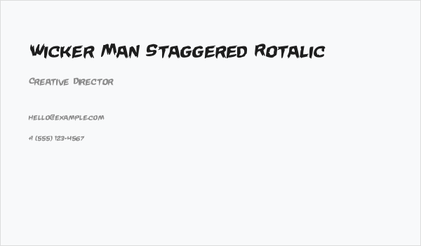 Wicker Man Staggered Rotalic Business Card