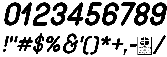 Wida Round Demo Bold Italic Font OTHER CHARS