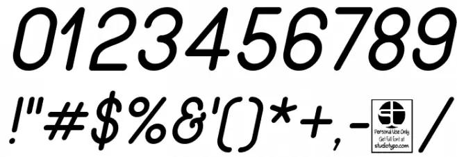 Wida Round Italic Font OTHER CHARS