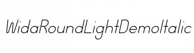 Wida Round Light Demo Italic  नि: शुल्क फ़ॉन्ट्स डाउनलोड