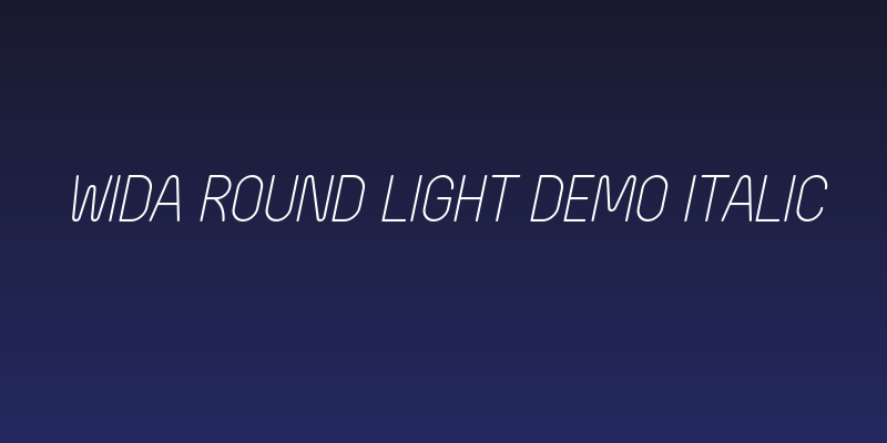 Wida Round Light Demo Italic Social Header