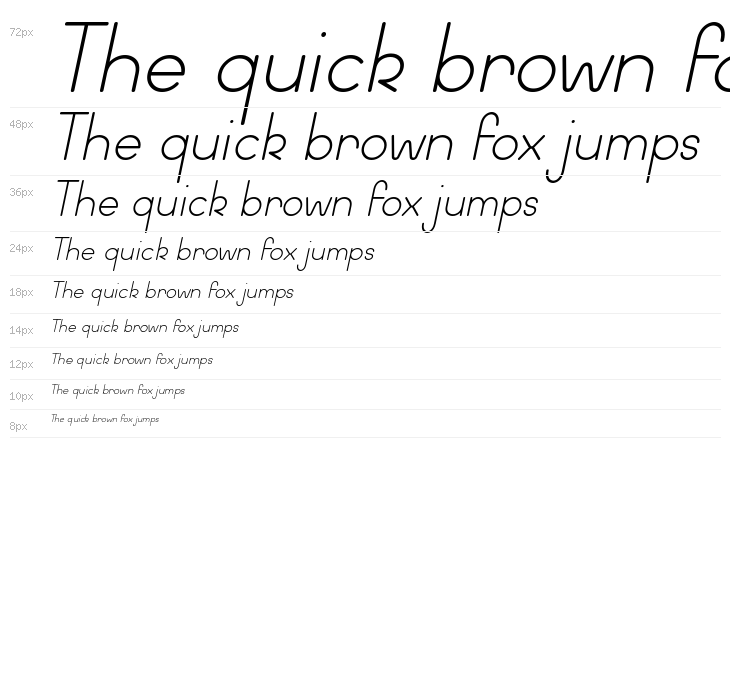 Wida Round Light Demo Italic Waterfall