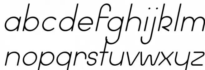 Wida Round Light Demo Italic फ़ॉन्ट लोअरकेस