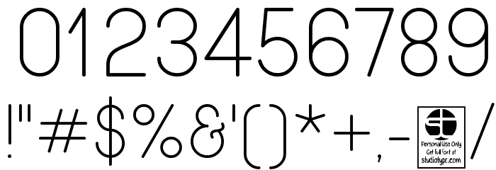 Wida Round Light Demo Font OTHER CHARS